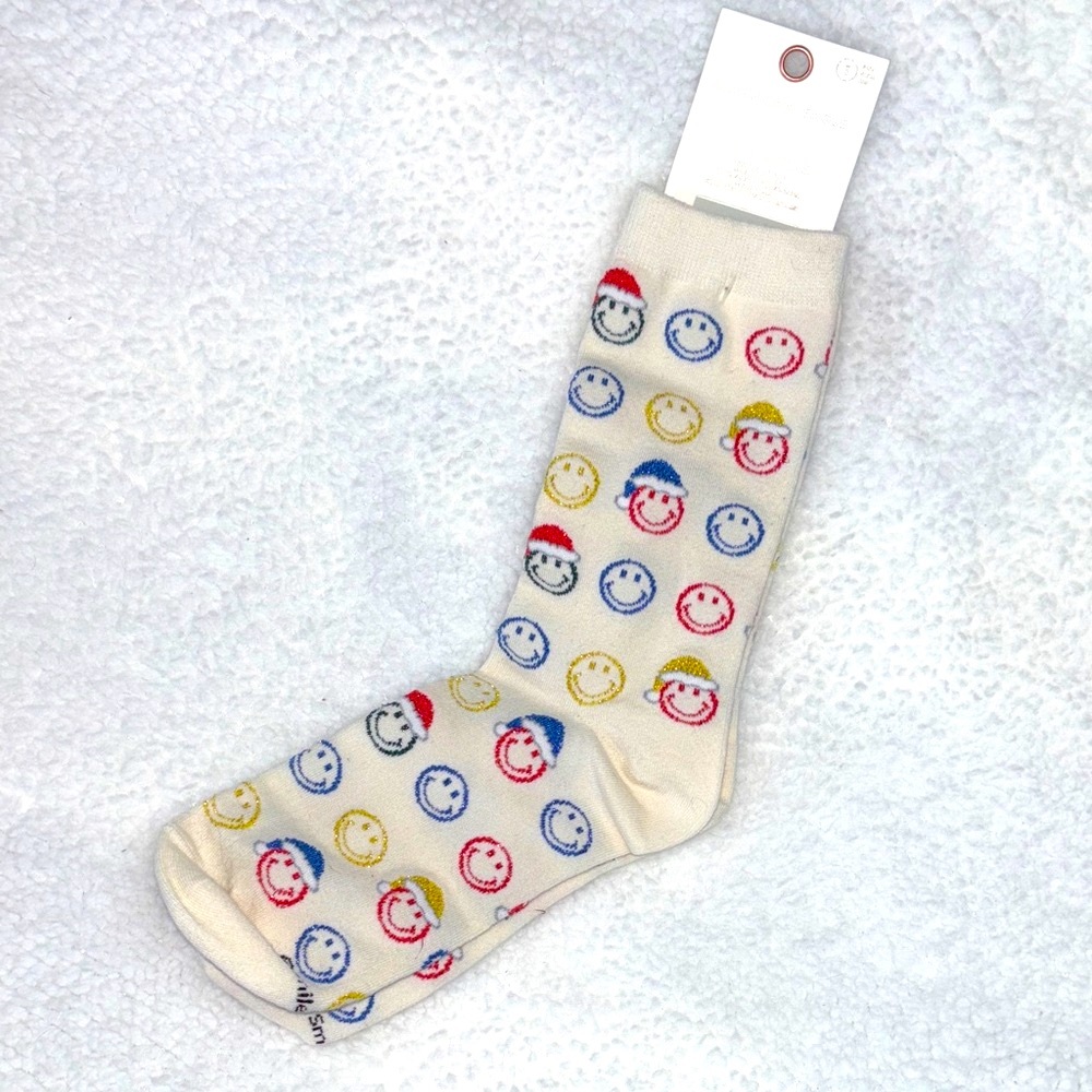 AE Holiday Smily Face Crew Socks